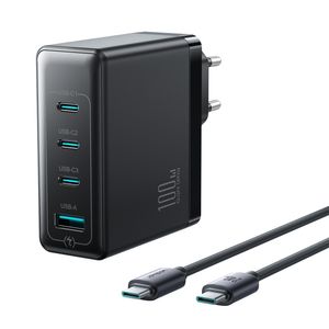Joyroom 100W GaN Moniporttipikalaturi USB-C-kaapelilla 240W, 2m – Musta