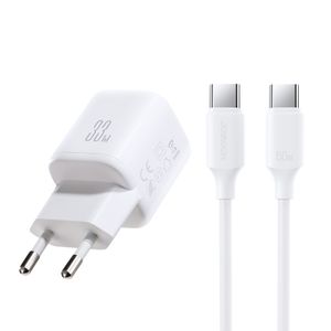 Joyroom JR-TG7 33W dobbeltoplader + A9 USB-C-kabel 60W 1m – hvid