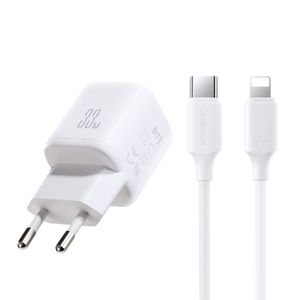 Joyroom JR-TG7 33W hurtigoplader + A9 USB-C til Lightning-kabel 30W 1m – Hvid