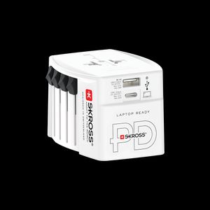 SKROSS universal reiseadapter med USB-A/USB-C 45W PD + USB-C-kabel