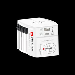 SKROSS universal reiseadapter med USB-A/USB-C 65W PD + USB-C-kabel