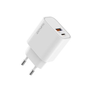 4Smarts Duos GaN Snabbladdare 30W PD USB-C/USB-A – vit