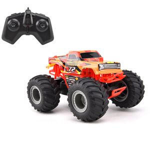 Gear4Play 1:28 Big Wheel Monster Truck Radio-ohjattava auto – Punainen/Keltainen