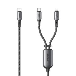 Joyroom S-A57 RapidX-serien hurtigladekabel USB-C til USB-C/Lightning – grå