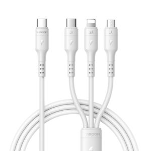 Joyroom S-A61 OmniGo-serien 3-i-1 USB-C-ladekabel USB-C/Lightning/Micro – hvit