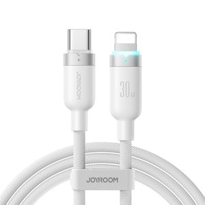Joyroom S-A63 StarWay Series snellaadkabel USB-C - Lightning 1,2 m - wit