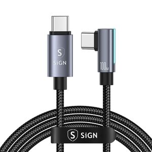 SiGN USB-C till USB-C Kabel 3m, 100W - Svart
