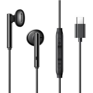 SiGN USB-C-serien Half In-Ear-hörlurar med kabel – Svarta