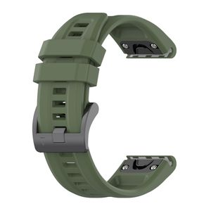 Garmin Fenix 7S Sapphire Solar Urrem i silikone ensfarvet - Grøn