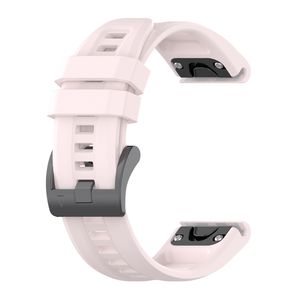 Garmin Fenix 7S Sapphire Solar Urrem i silikone ensfarvet - Lyserød