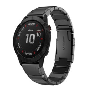 Garmin Fenix 6 Pro Klokkereim Rustfritt Stål – Svart