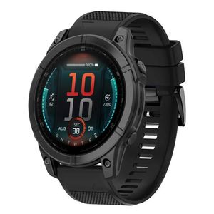 Garmin Fenix E 47mm Klokkereim i silikon med hurtigutløser - Svart