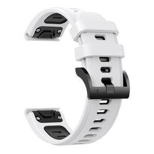Garmin Fenix E 47mm Klokkereim i silikon tofarget - Svart / Hvit
