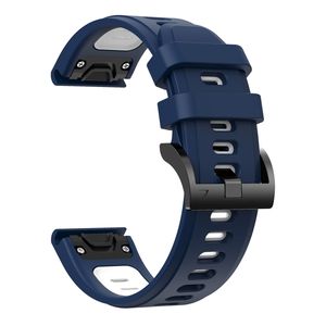 Garmin Fenix E 47mm Klokkereim i silikon tofarget - Blå / Hvit