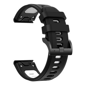 Garmin Fenix E 47mm Klokkereim i silikon tofarget - Svart / Hvit