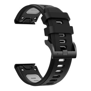 Garmin Fenix E 47mm Klokkereim i silikon tofarget - Svart / Grå