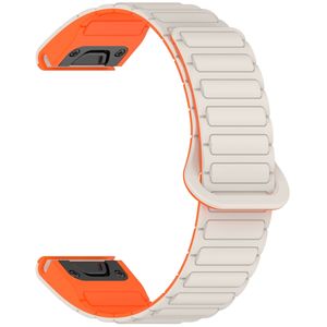 Garmin Fenix 8 43mm Klokkereim i silikon tofarget - Hvit / Oransje