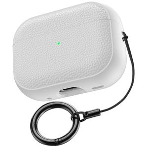 Silikonfodral med Lychee-textur för AirPods Pro 3 – Vit