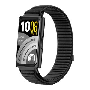 Huawei Band 11/Band 11 Pro -kellonranneke nailon-tarranauhalla - musta