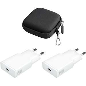 4Smarts 20W Vegglader PDPlug Slim GaN USB-C 2-pakning med Veske – Hvit