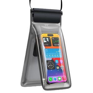Vandtæt etui med to rum til mobiltelefoner op til 7,5/7,2" - Sort