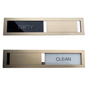 Opvaskemaskinemagnet Clean/Dirty i rustfrit stål – Sort/Hvid