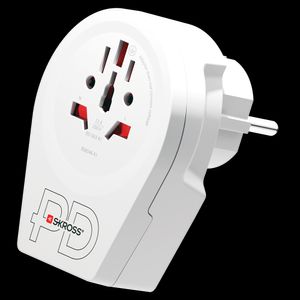 SKROSS Reiseadapter Verden til Europa med USB-A/USB-C 20W PD