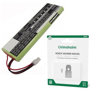 Batteri till Husqvarna Automower 220AC m.fl. + robotgräsklipparknivar (36-pack)