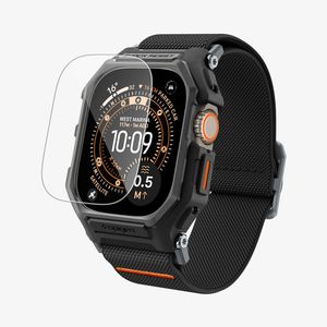 Spigen Apple Watch Ultra 4/3/2/1 49mm Kellonranneke & Kuori Lite Fit Pro näytönsuojalla  - Musta