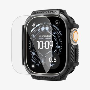 Spigen Apple Watch Ultra 4/3/2/1 49mm kuori Rugged Armor näytönsuojalla  - Musta