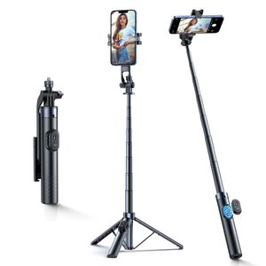 Wozinsky WC1Y30S selfiepinne med tripod och mobilhållare, 130cm – svart