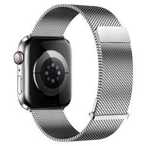 Apple Watch 49/46/44/42mm Milanesiskt magnetiskt Klockarmband - Silver