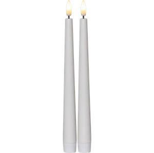 Star Trading LED-Antikkerze „Flamme Candy“, 2er-Pack, 26 cm – Weiß