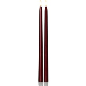 Star Trading LED-Antikkerze, 2er-Pack, Flamme Metal, 39 cm – Rot