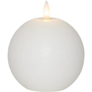 Star Trading LED-Blockkerze Flamme Rustic – Weiß