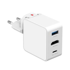 4Smarts 3-i-1 GaN Flex-lader/reiseadapter 65 W med HDMI – hvit