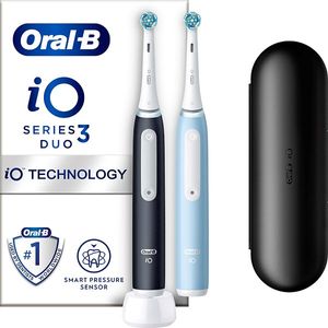 Oral-B iO Series 3 Duo elektrisk tandbørste, 2-pak - Sort/Blå