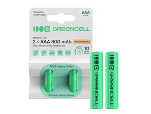 Green Cell oppladbare AAA-batterier 800 mAh, 1,2 V, 2-pakning
