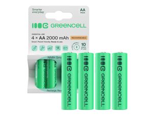 Green Cell Laddningsbara AA Batterier 2000mAh, 1.2V, 4-pack
