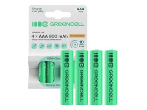 Green Cell Rechargeable AAA-Batteri 800mAh, 1.2V, 4-pak 
