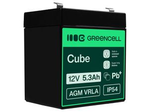 Green Cell 12V 5,3Ah VRLA-batteri til alarmer, kasseapparater og legetøj