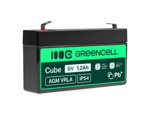 Green Cell 6V 1.2Ah VRLA-batteri underhållsfritt för larm och leksaker