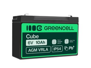 Green Cell 6V 10Ah VRLA-batteri til alarmer, kasser og leker