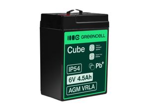 Green Cell AGM VRLA 6V 4,5Ah vedlikeholdsfritt batteri for alarmsystem, kasseapparat, leker