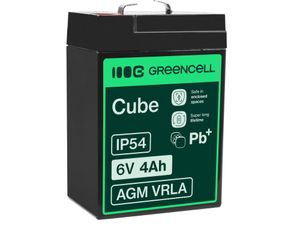 Green Cell 6V 4Ah VRLA-akku hälytyksille, kassakoneille ja leluille