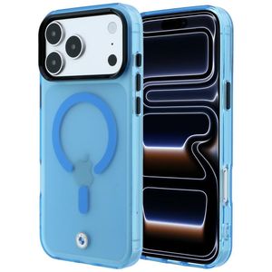 BMW Sign Frosted IML Metal Logo MagSafe -kuori till iPhone 18 Pro Max/17 Pro Max - Sininen