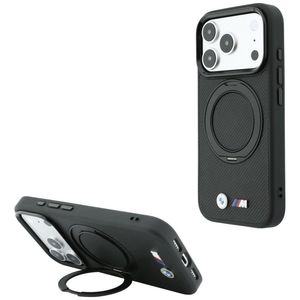 BMW Kevlar Ring Stand 360 MagSafe -kuori till iPhone 18 Pro Max/17 Pro Max - Musta