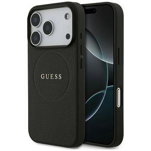 Guess Grained Gold Ring MagSafe -kuori  iPhone 18 Pro/17 Pro:lle - Musta