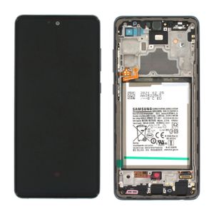 Samsung Galaxy A72 LCD-skärm med batteri original - Awesome Black