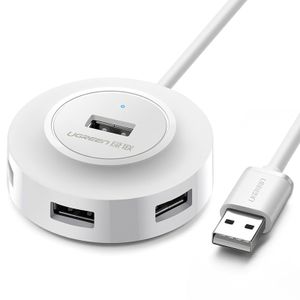 UGREEN CR106 USB-A-keskitin - 4 x USB-A 3.0, 1m - Valkoinen